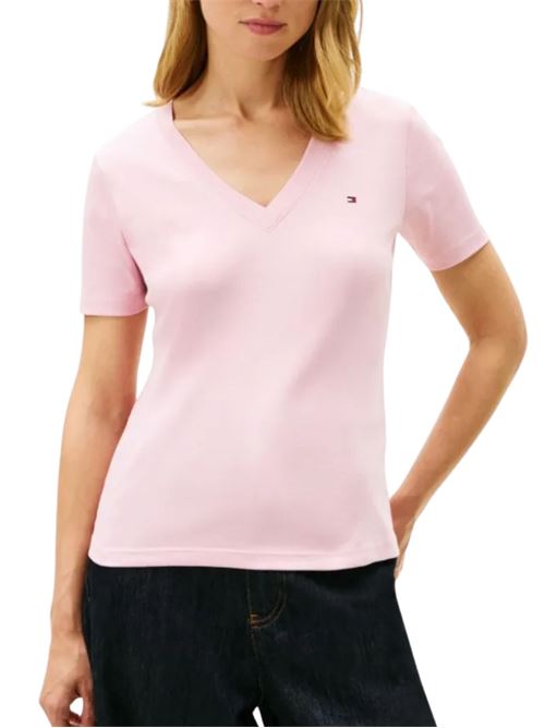 T-shirt slim fit scollo a v Tommy Hilfiger | WW0WW40584TPG